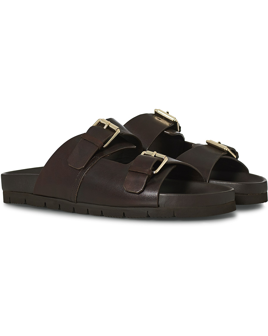 Herr | Grenson Florin Handpainted Buckle Sandal Dark Brown Calf UK6 - EU40 | Grenson | Florin Handpainted Buckle Sandal Dark Brown Calf UK6 - EU40
