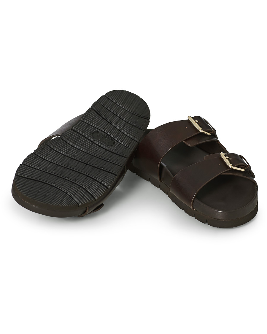 Herr | Grenson Florin Handpainted Buckle Sandal Dark Brown Calf UK6 - EU40 | Grenson | Florin Handpainted Buckle Sandal Dark Brown Calf UK6 - EU40
