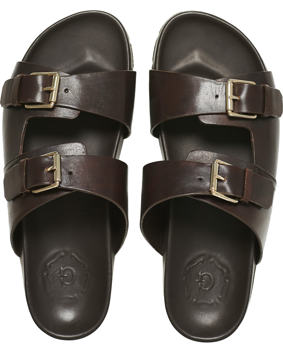 Herr | Grenson Florin Handpainted Buckle Sandal Dark Brown Calf UK6 - EU40 | Grenson | Florin Handpainted Buckle Sandal Dark Brown Calf UK6 - EU40