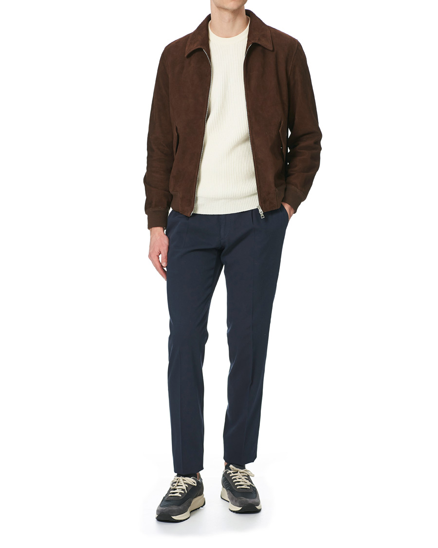 Herr | Tröjor | Altea | Rib Stitch Crew Neck Off White