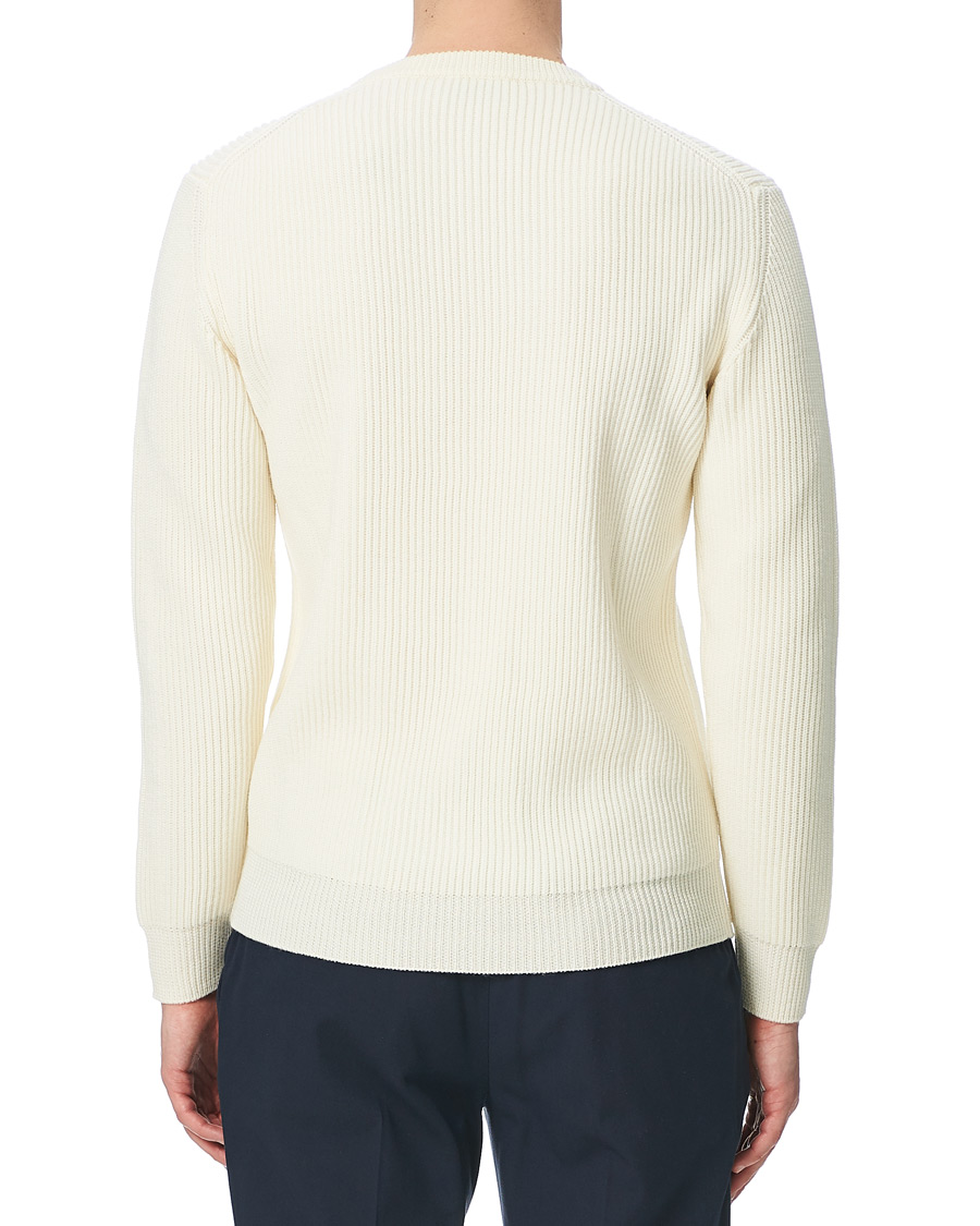 Herr | Tröjor | Altea | Rib Stitch Crew Neck Off White