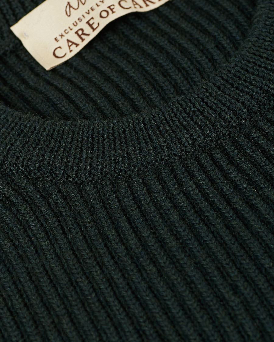 Herr | Tröjor | Altea | Rib Stitch Crew Neck Dark Green