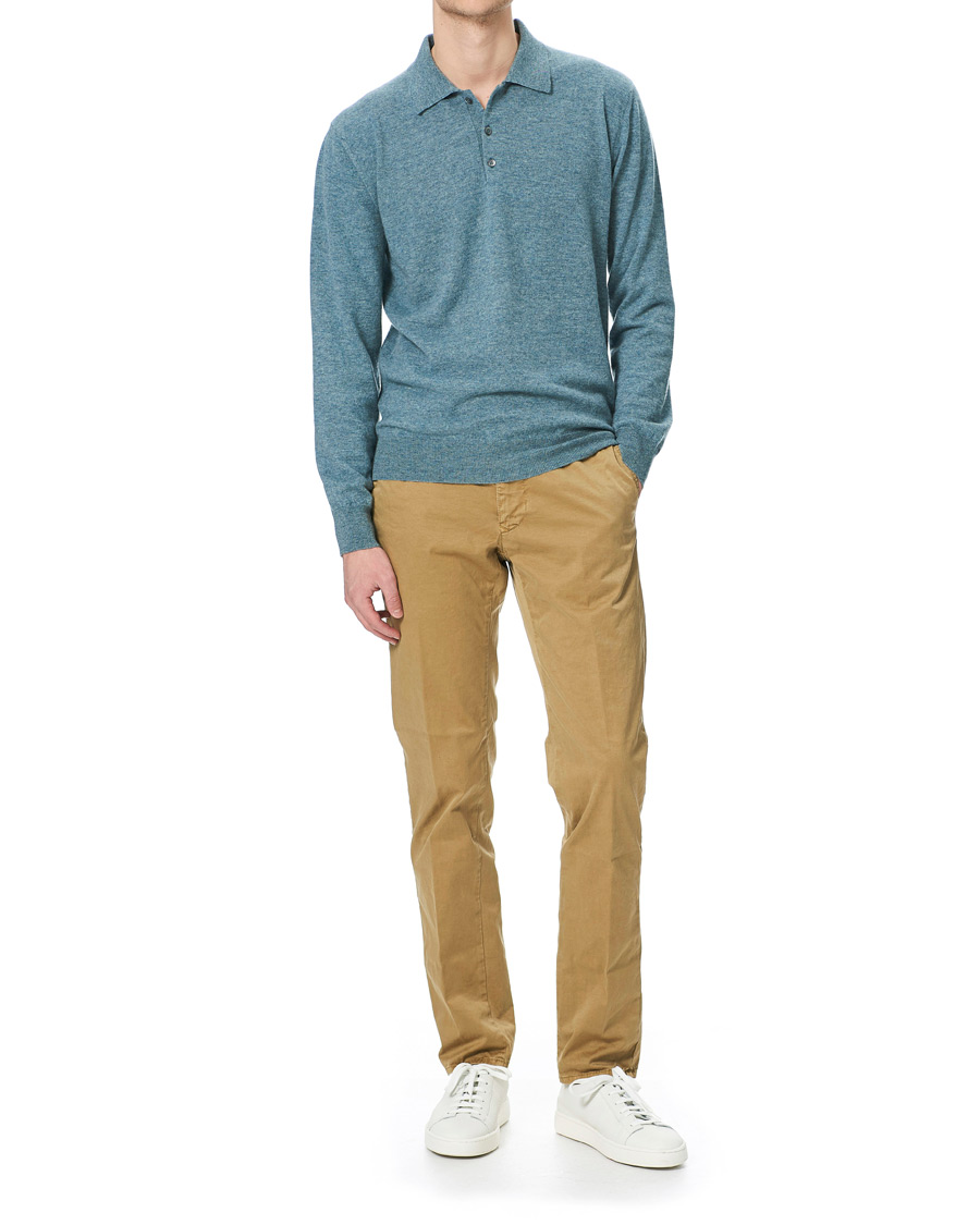 Herr | Tröjor | Altea | Todd & Duncan Cashmere Polo Oribe Green