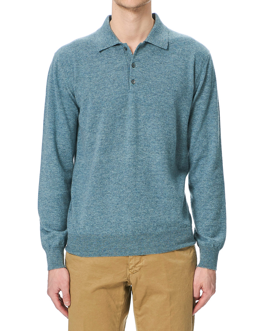 Herr | Tröjor | Altea | Todd & Duncan Cashmere Polo Oribe Green