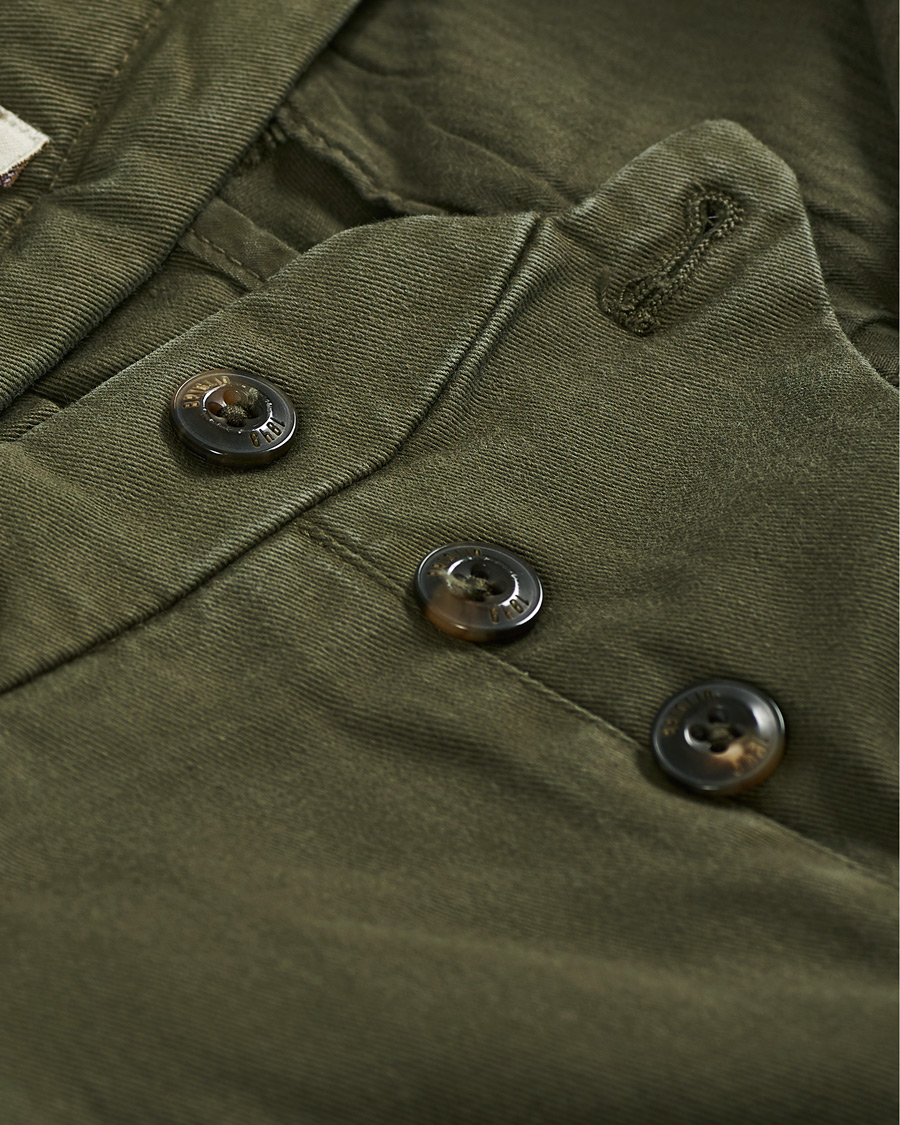 Herr | Byxor | Briglia 1949 | Easy Fit Pleated Cotton Chinos Olive
