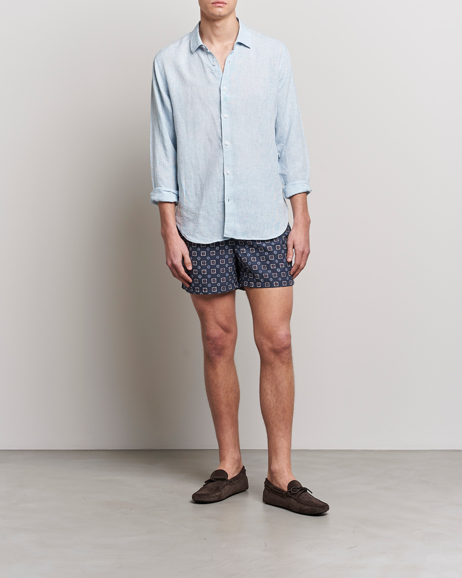 Herr | Badbyxor | Ripa Ripa | Scirocco Printed Swimshorts Blue
