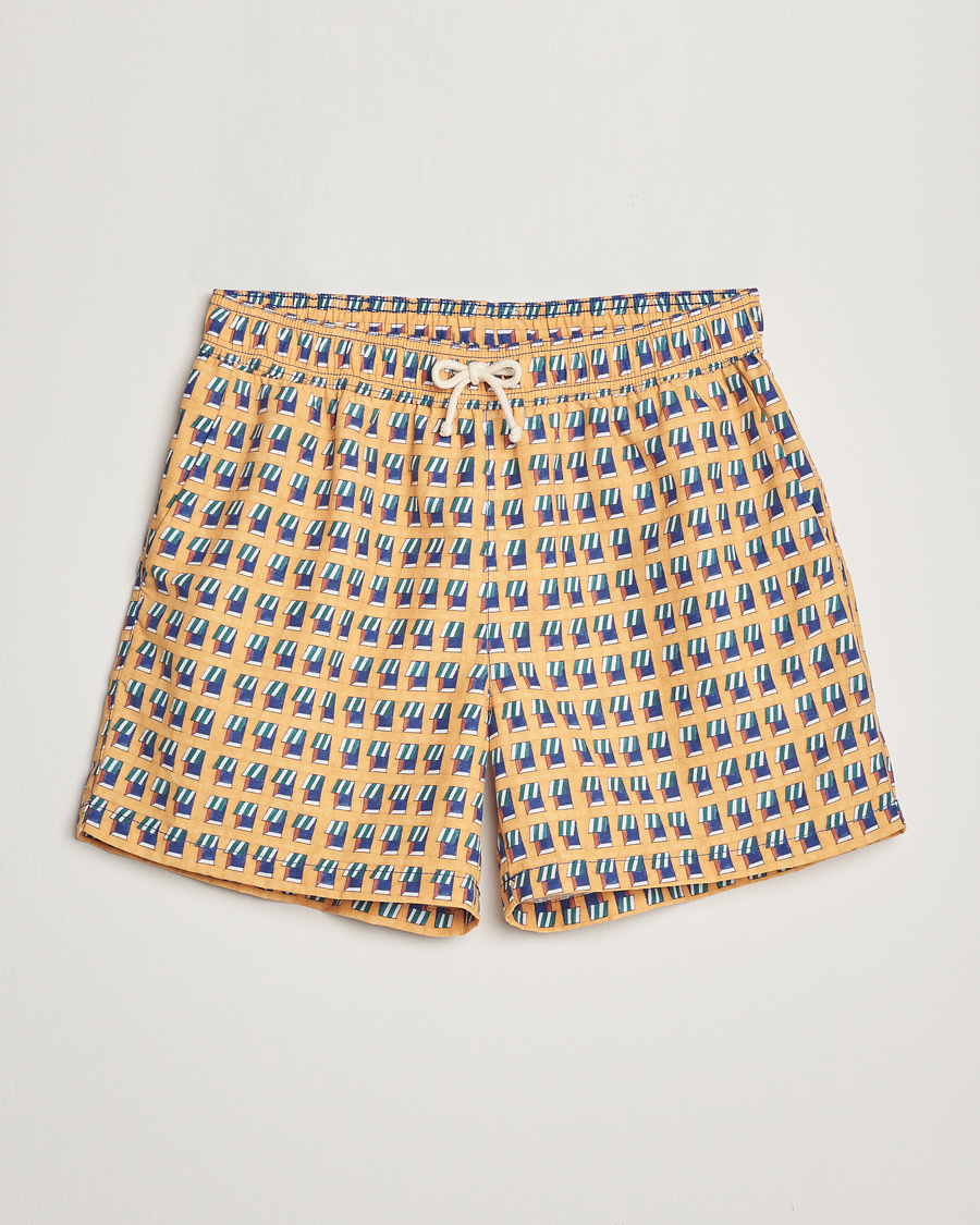 Herr | Badbyxor | Ripa Ripa | Finestre Sul Mare Printed Swimshorts Yellow