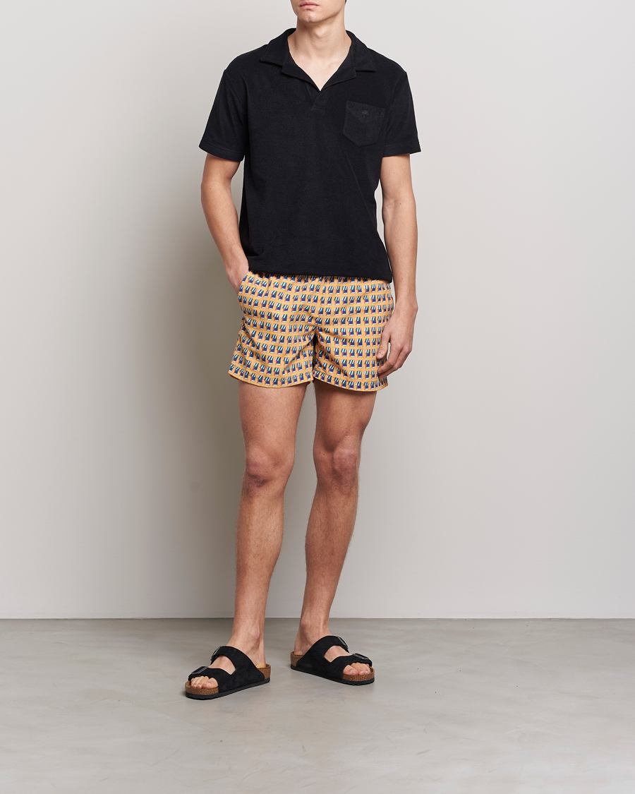 Herr | Badbyxor | Ripa Ripa | Finestre Sul Mare Printed Swimshorts Yellow
