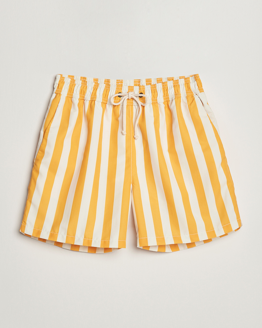 Herr | Badbyxor | Ripa Ripa | Paraggi Striped Swimshorts Yellow/White