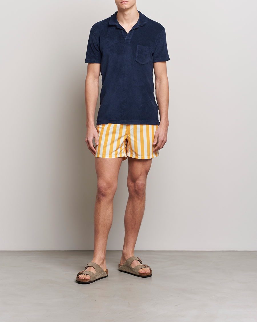 Herr | Badbyxor | Ripa Ripa | Paraggi Striped Swimshorts Yellow/White