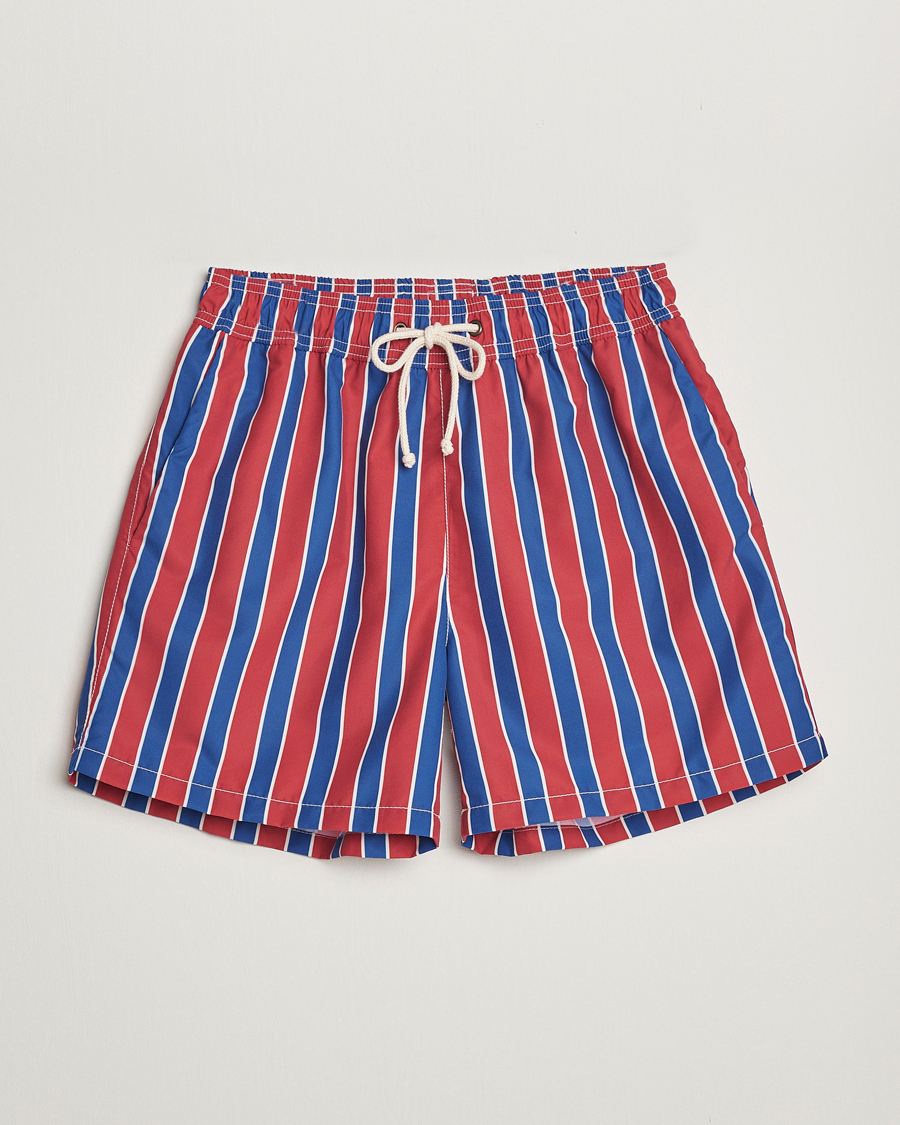 Herr | Badbyxor | Ripa Ripa | Monterosso Striped Swimshorts Red/Blue