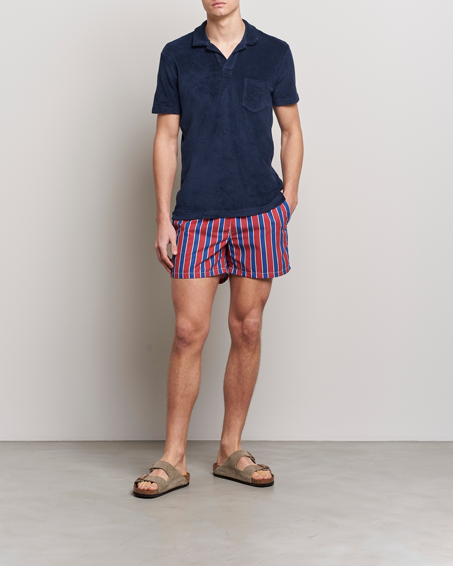 Herr | Badbyxor | Ripa Ripa | Monterosso Striped Swimshorts Red/Blue