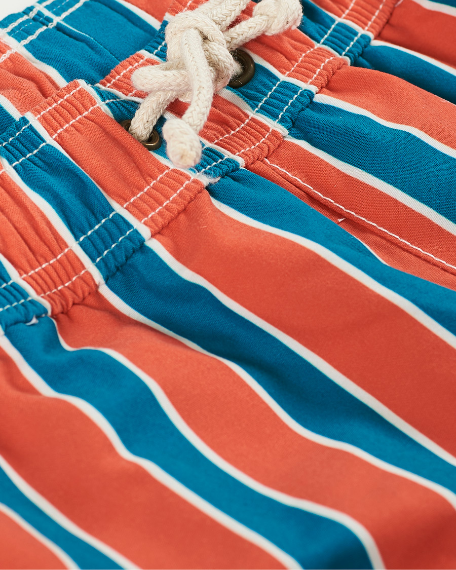 Herr | Badbyxor | Ripa Ripa | Monterosso Striped Swimshorts Green/Orange