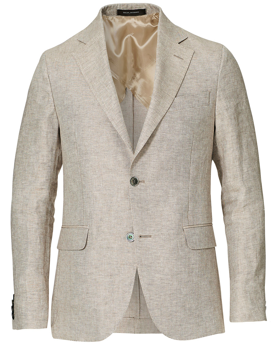 Herr | Kavajer | Oscar Jacobson | Egel Linen Blazer Beige