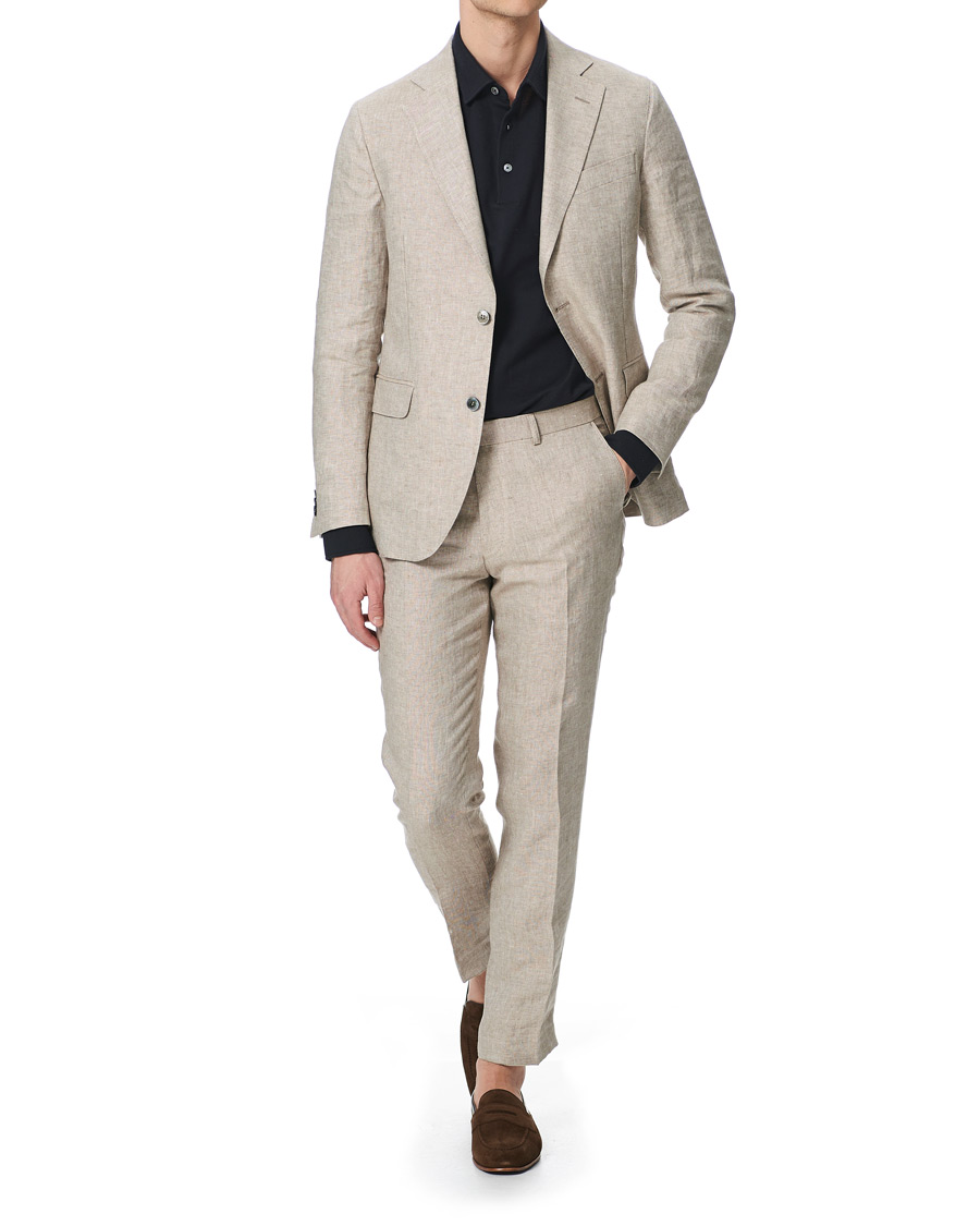 Herr | Kavajer | Oscar Jacobson | Egel Linen Blazer Beige