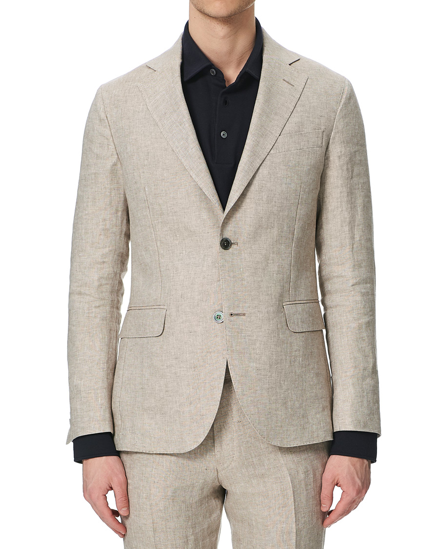 Herr | Kavajer | Oscar Jacobson | Egel Linen Blazer Beige