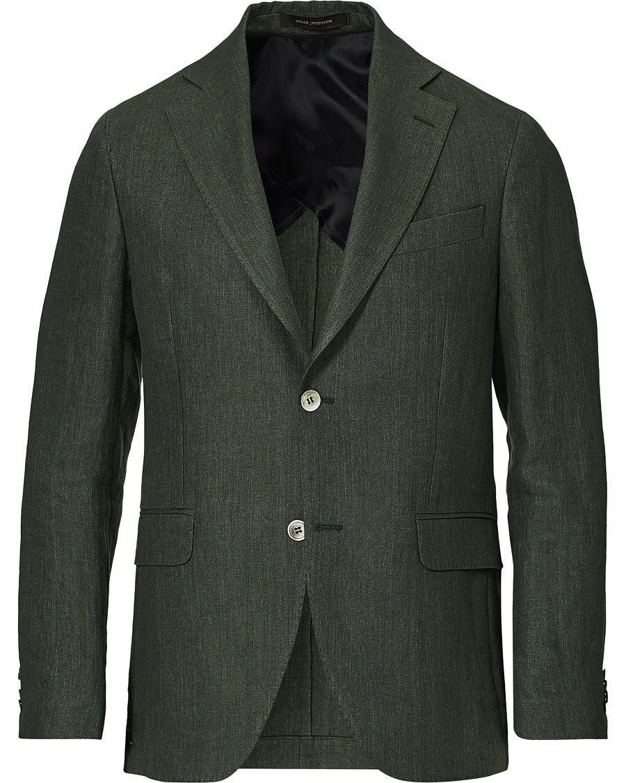 Herr | Kavajer | Oscar Jacobson | Egel Linen Blazer Green