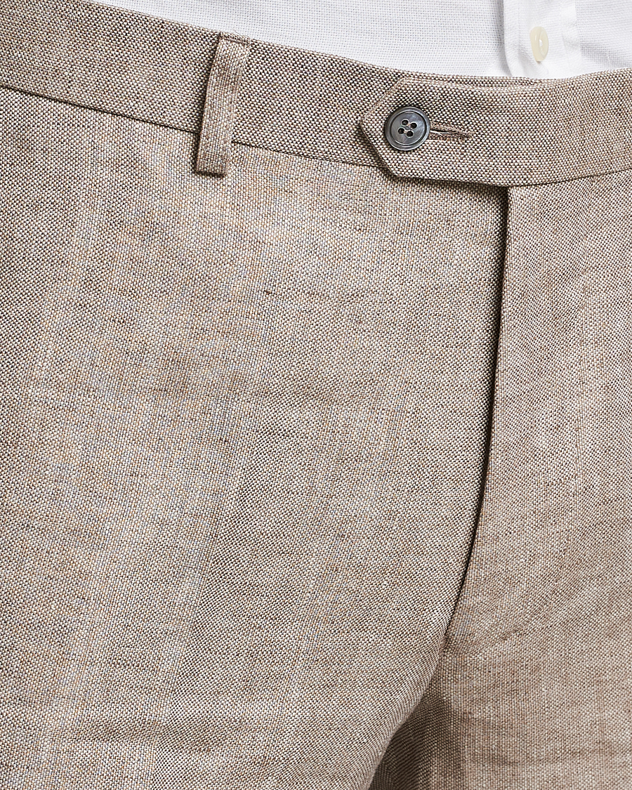 Herr | Byxor | Oscar Jacobson | Denz Linen Trousers Beige