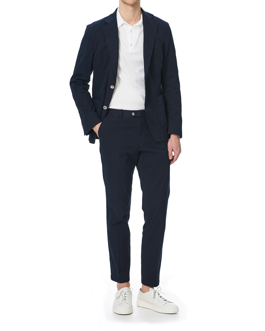 Herr | Byxor | Oscar Jacobson | Denz Cotton Trousers Navy