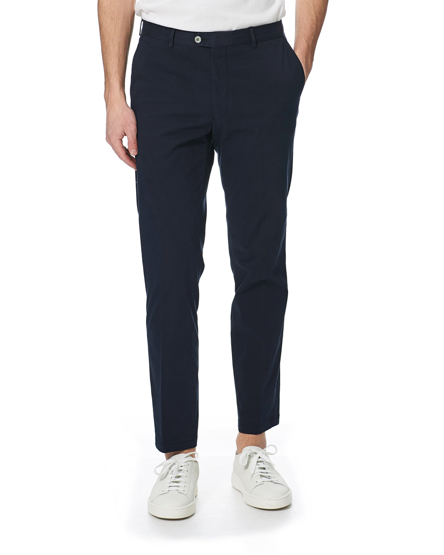 Herr | Byxor | Oscar Jacobson | Denz Cotton Trousers Navy