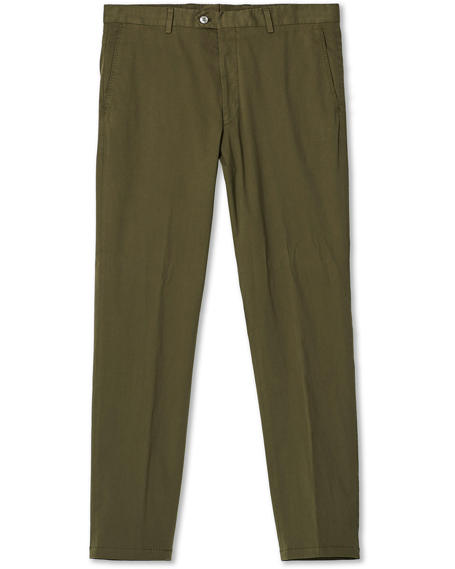 Herr | Byxor | Oscar Jacobson | Denz Cotton Trousers Olive