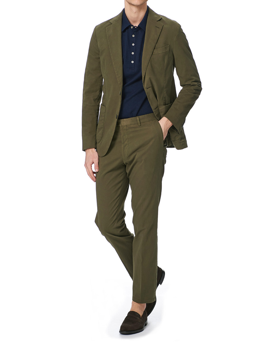 Herr | Byxor | Oscar Jacobson | Denz Cotton Trousers Olive