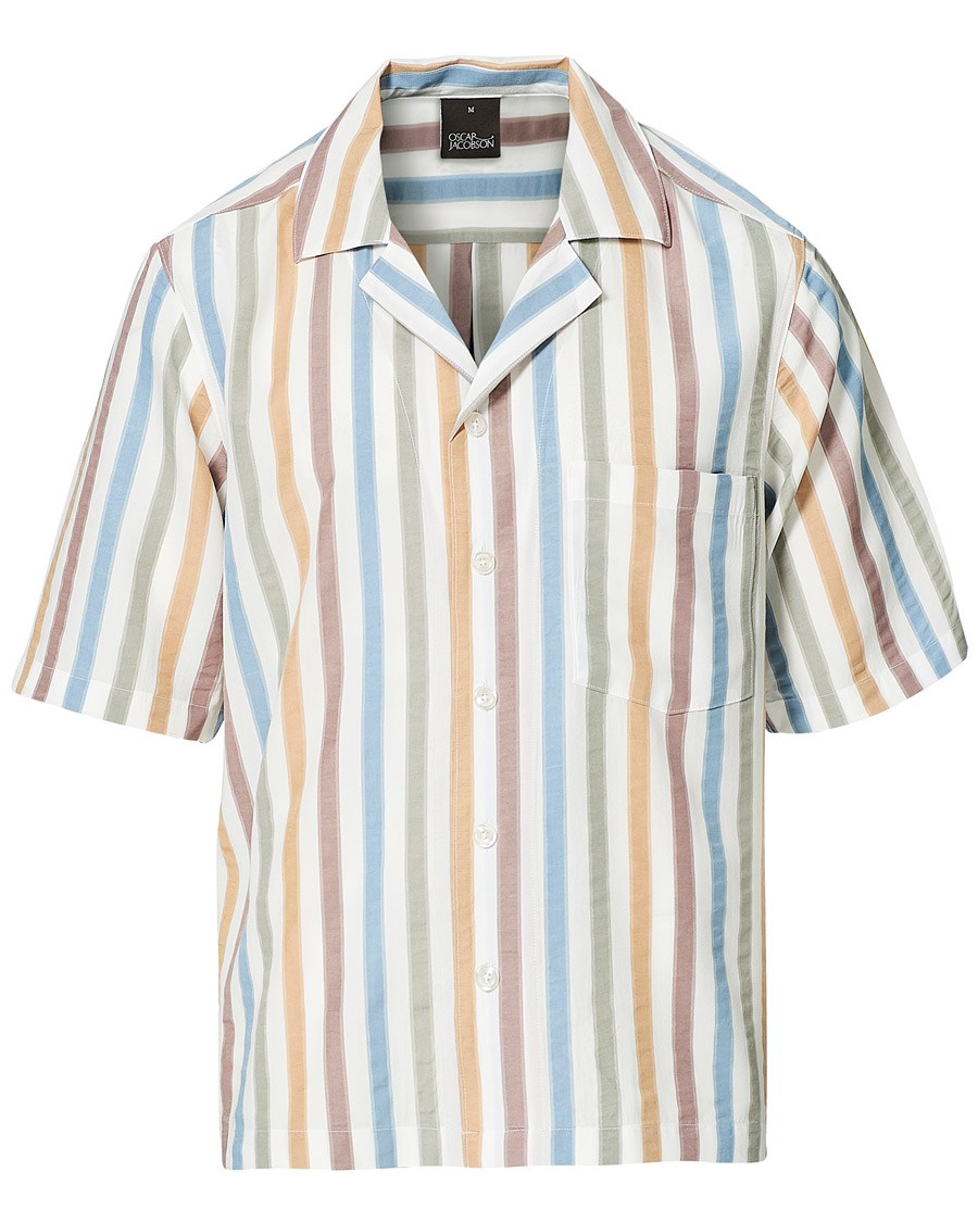 Herr | Skjortor | Oscar Jacobson | Hilmer Short Sleeve Striped Resort Shirt Multi