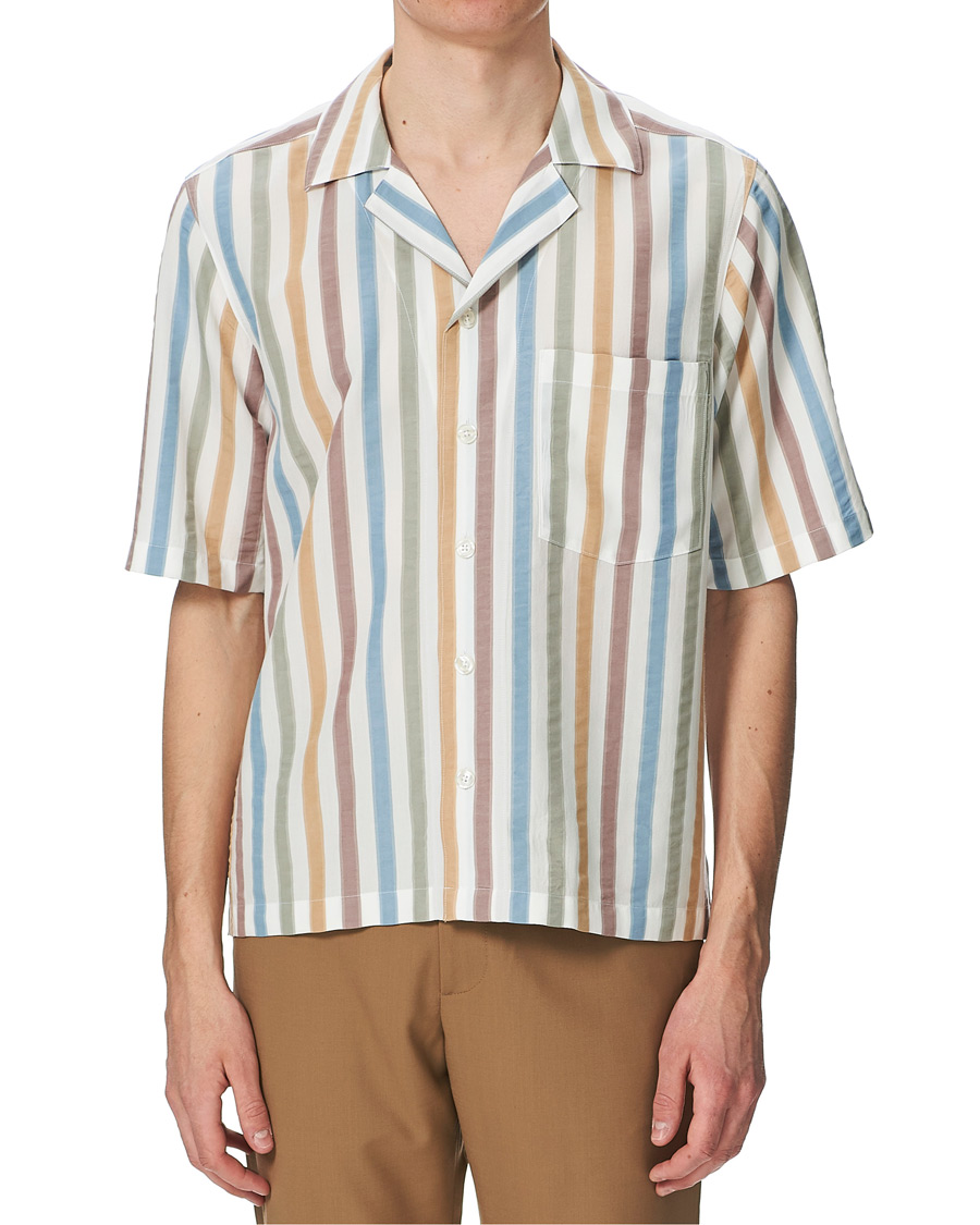 Herr | Skjortor | Oscar Jacobson | Hilmer Short Sleeve Striped Resort Shirt Multi