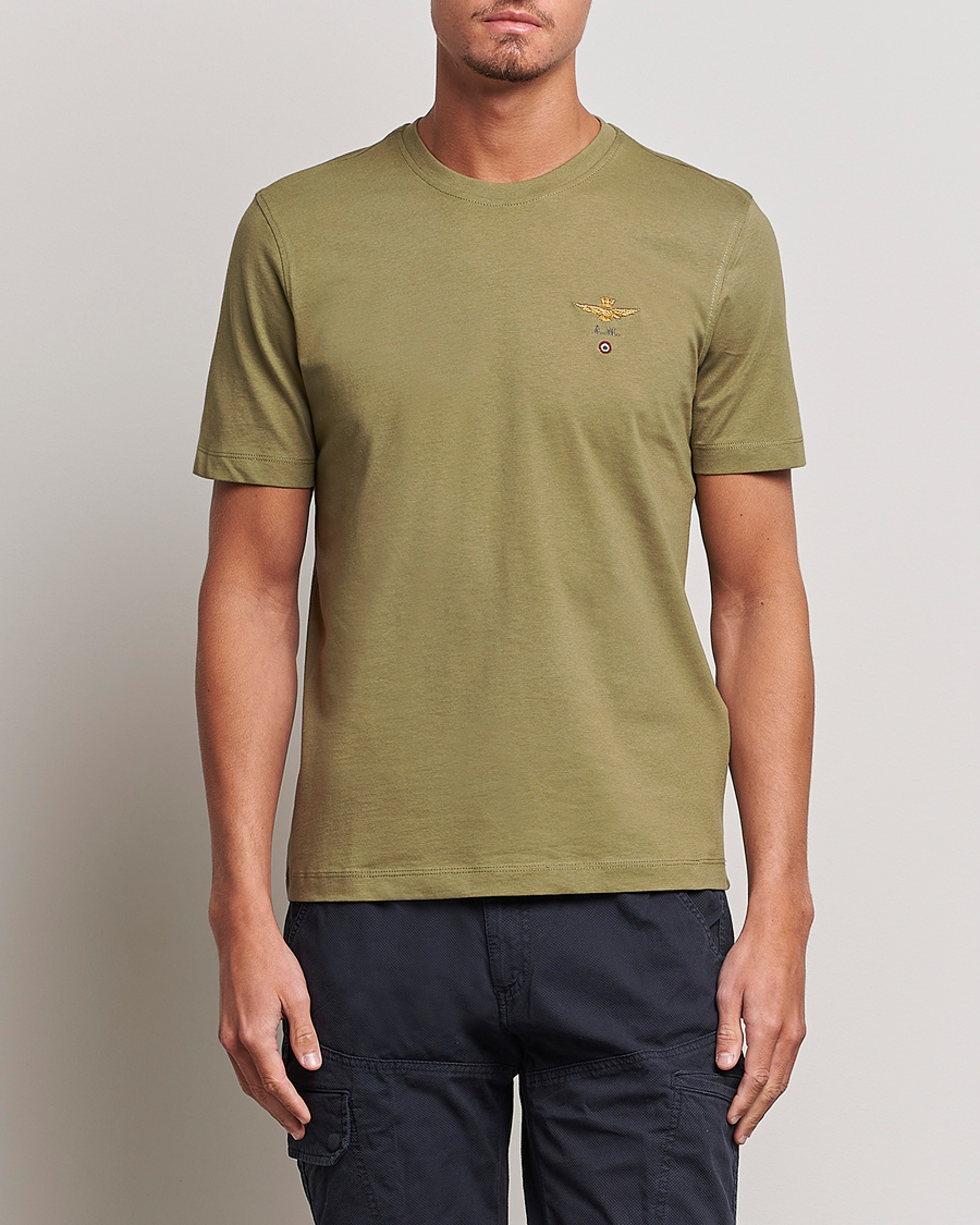 Herr | T-Shirts | Aeronautica Militare | TS1580 Crew Neck Tee Green