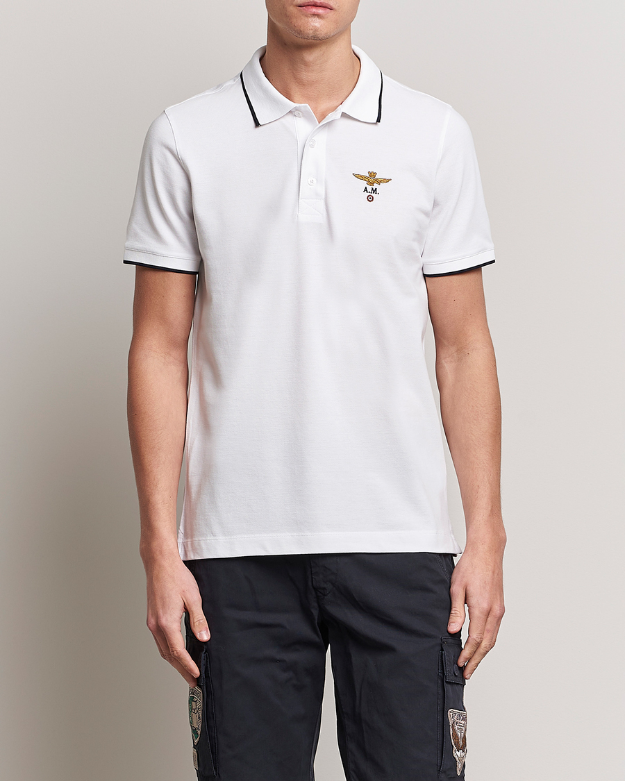 Herr | Pikéer | Aeronautica Militare | Garment Dyed Cotton Polo Off White