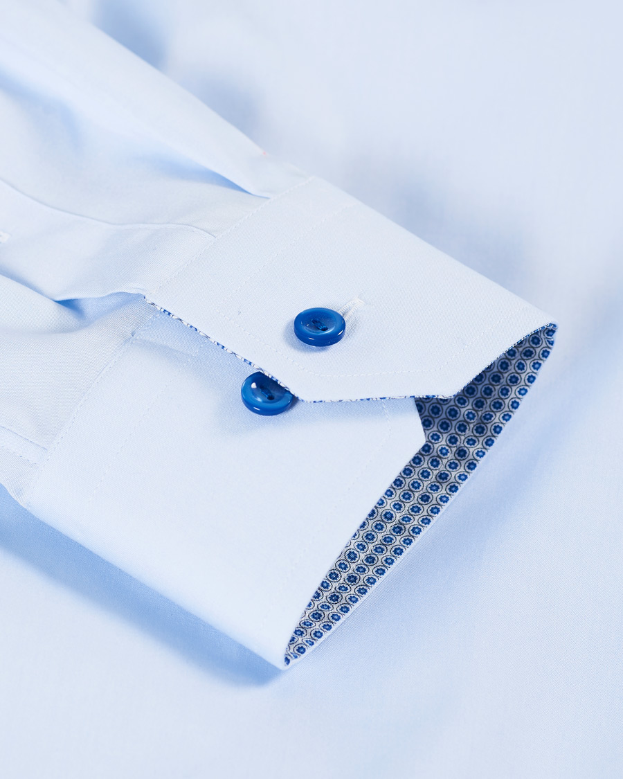 Herr | Skjortor | Eton | Slim Fit Contrast Cut Away Shirt Blue