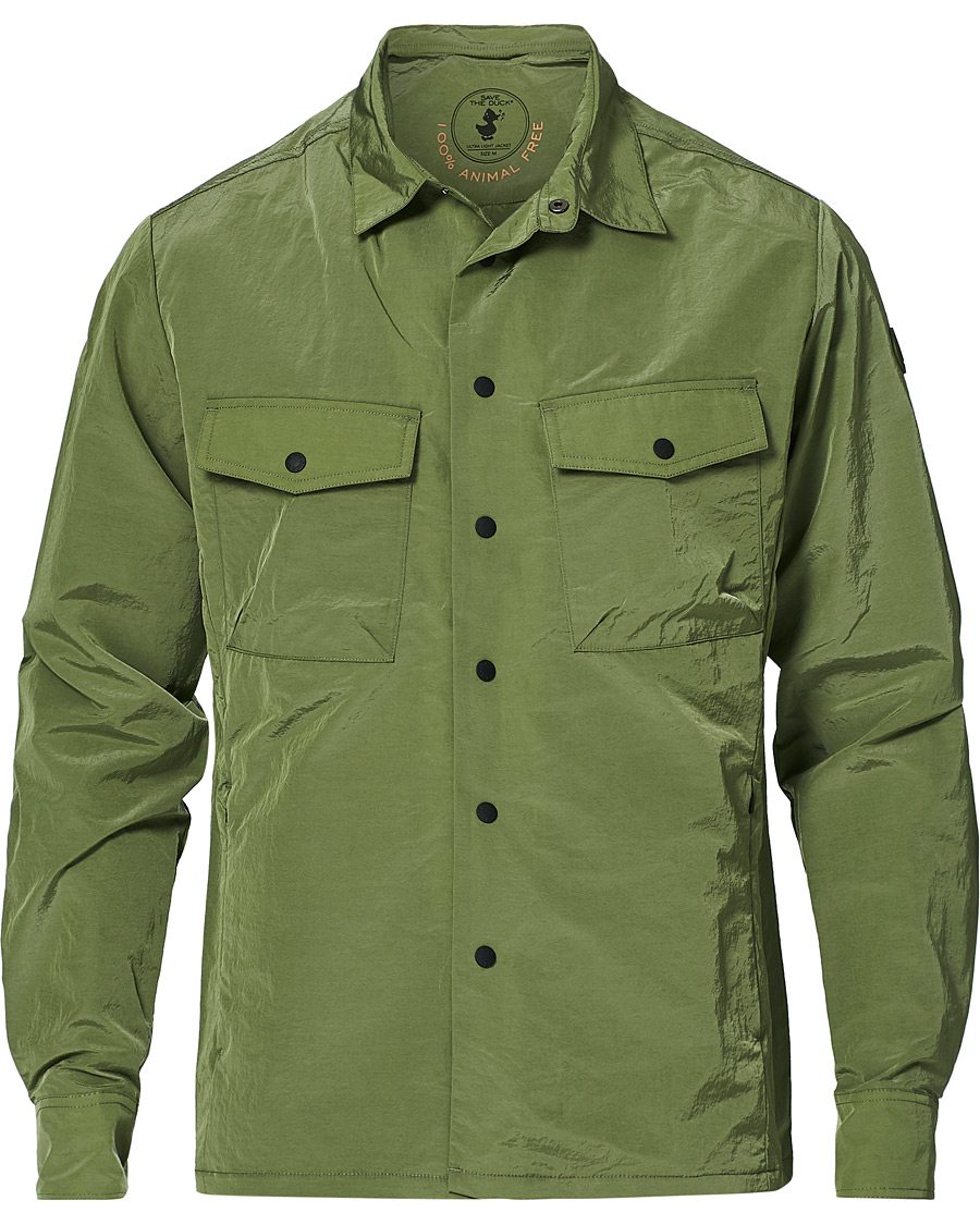 Herr | Skjortor | Save The Duck | Elton Crinkle Nylon Shirt Jacket Cactus Green