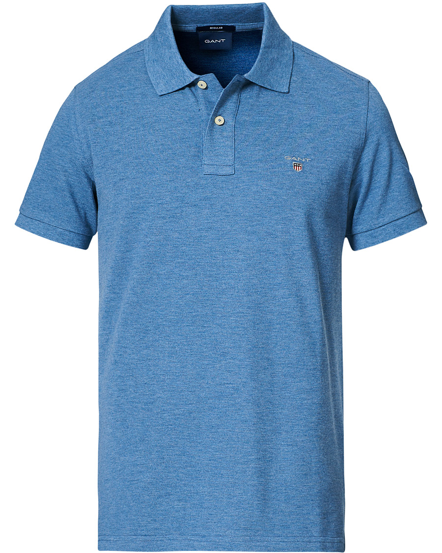 Herr | Pikéer | GANT | The Original Polo Denim Blue Melange