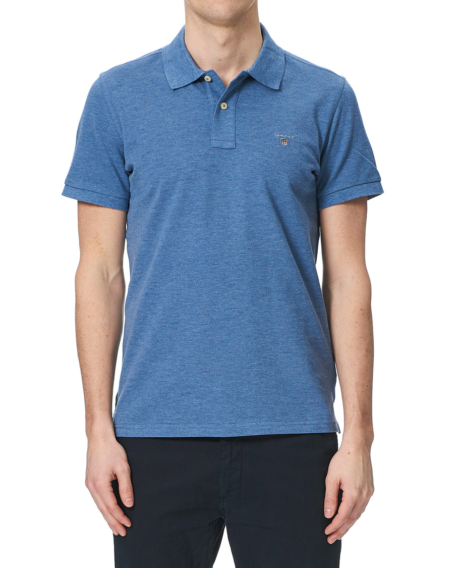 Herr | Pikéer | GANT | The Original Polo Denim Blue Melange