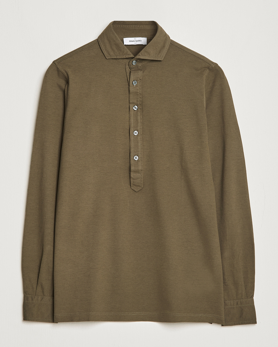 Herr | Skjortor | Gran Sasso | Popover Shirt Dark Brown