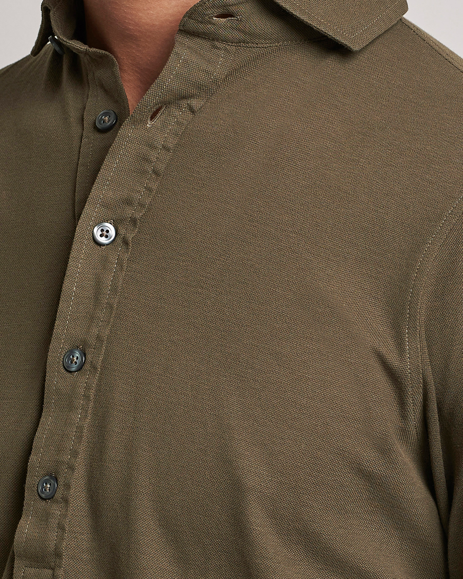 Herr | Skjortor | Gran Sasso | Popover Shirt Dark Brown