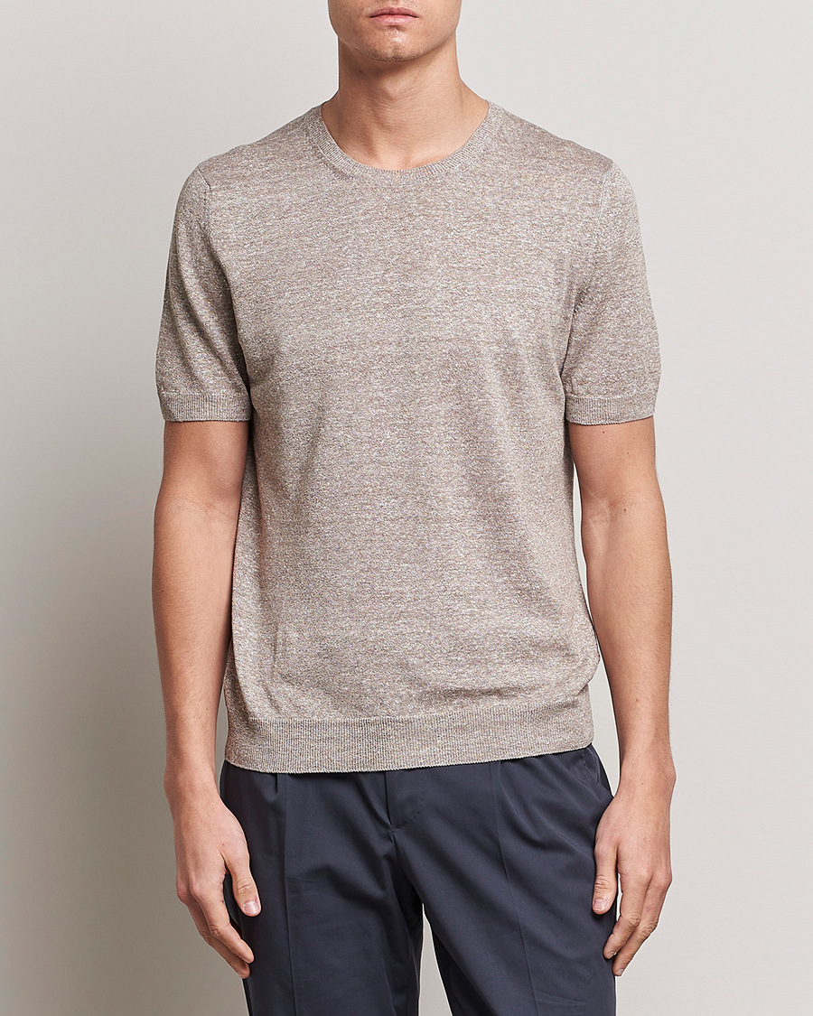 Herr | Gran Sasso | Gran Sasso | Cotton/Linen Knitted Tee Beige