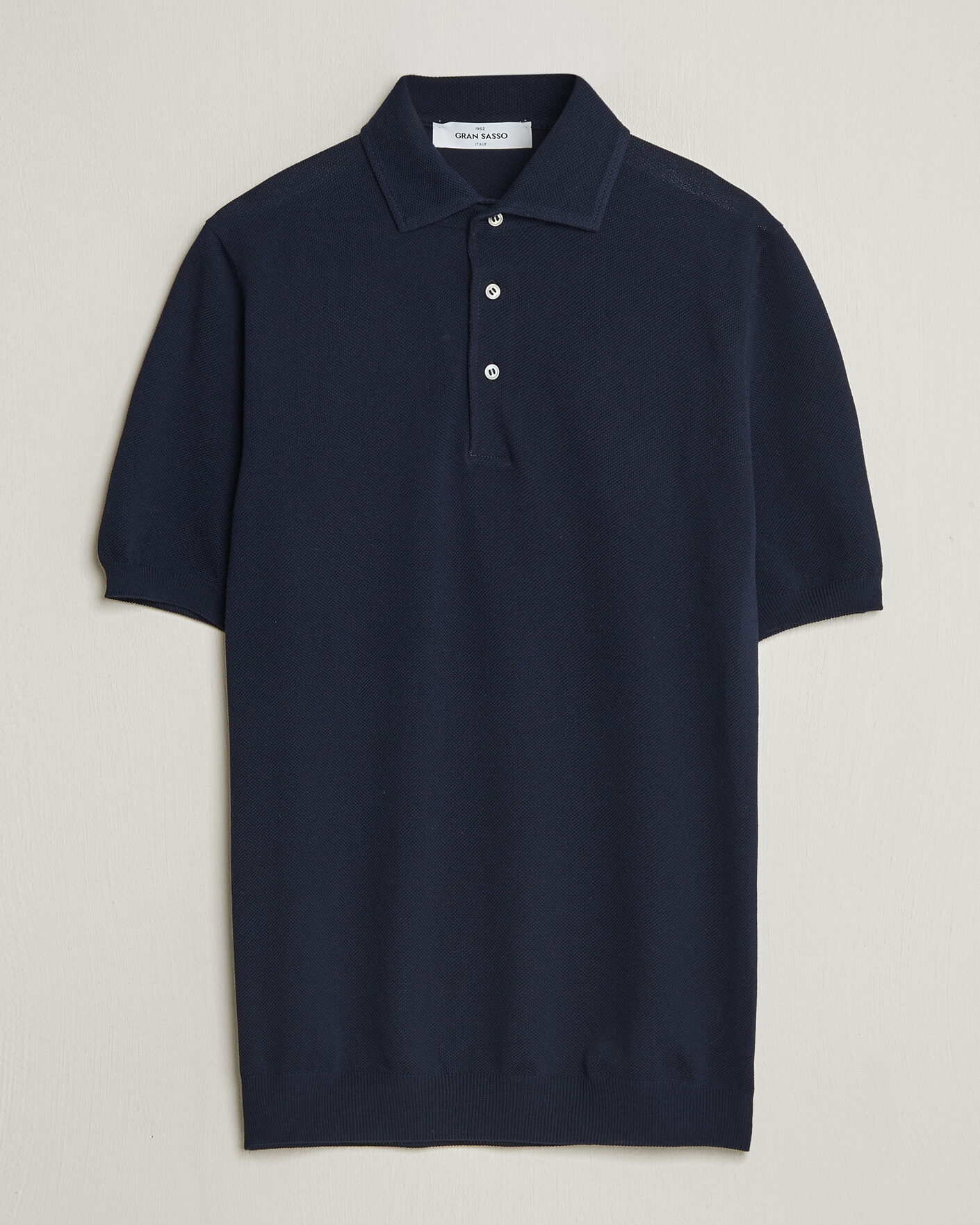 Herr | Pikéer | Gran Sasso | Structured Cotton Polo Navy