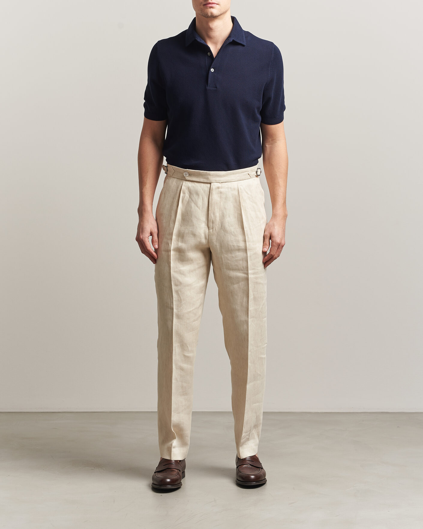 Herr | Pikéer | Gran Sasso | Structured Cotton Polo Navy