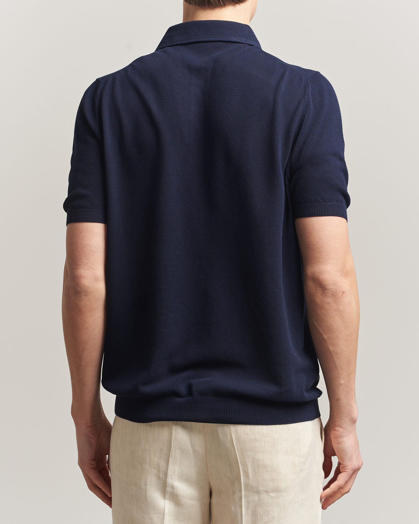 Herr | Pikéer | Gran Sasso | Structured Cotton Polo Navy