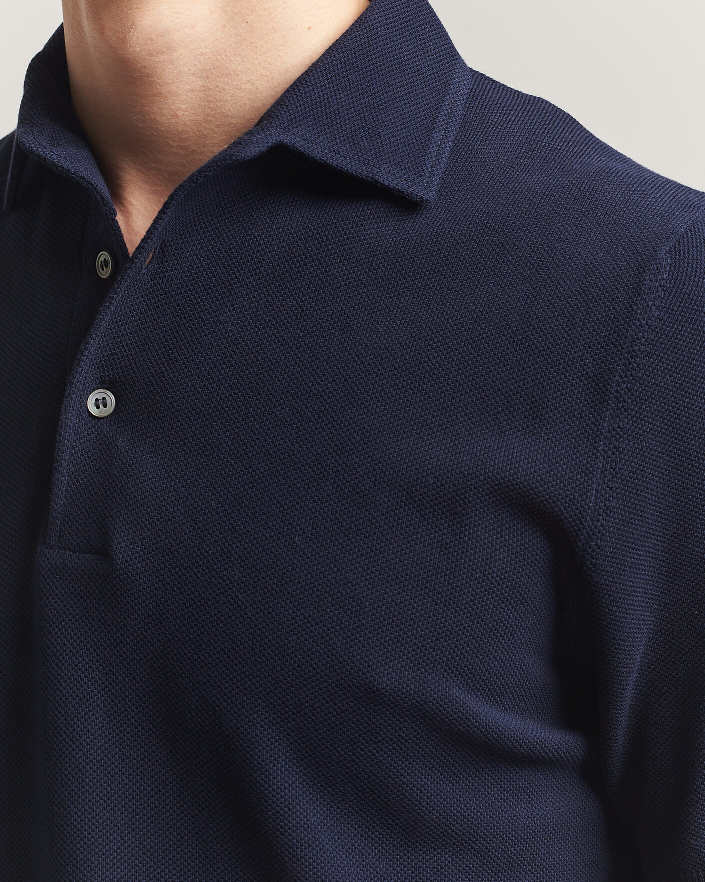Herr | Pikéer | Gran Sasso | Structured Cotton Polo Navy