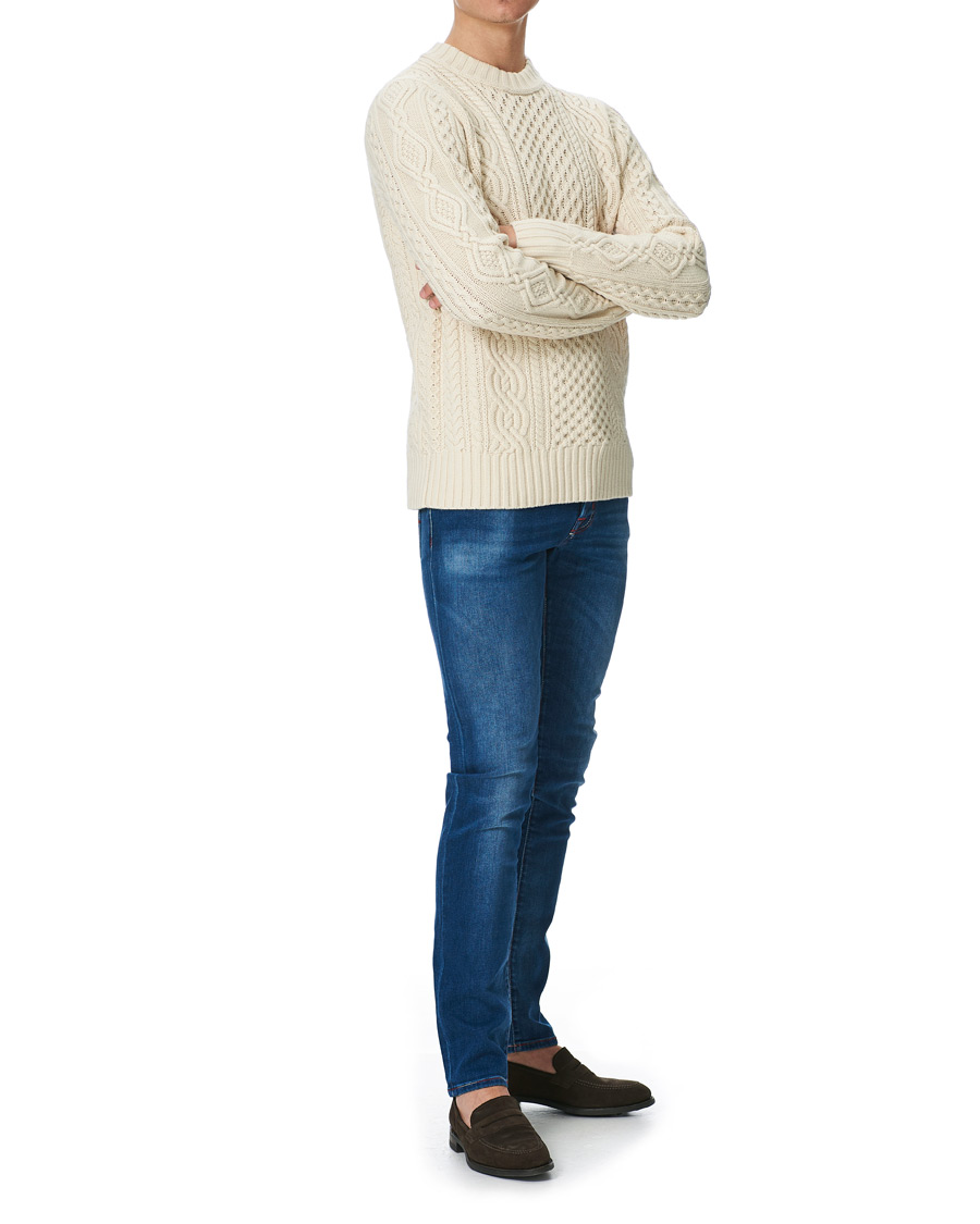 Herr | Jeans | Jacob Cohën | 622 Slim Fit Contrast Stiching Jeans Mid Blue