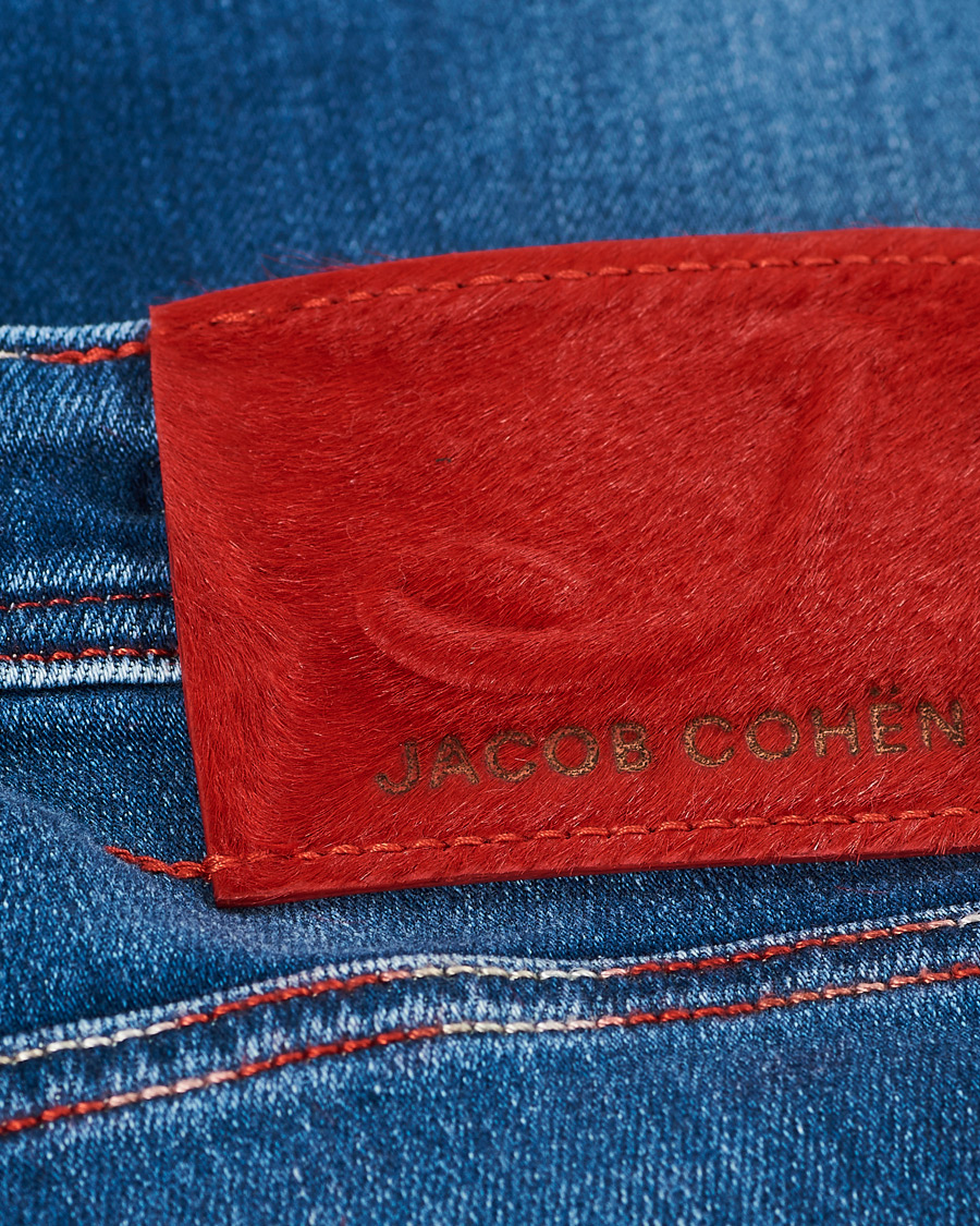 Herr | Jeans | Jacob Cohën | 622 Slim Fit Contrast Stiching Jeans Mid Blue