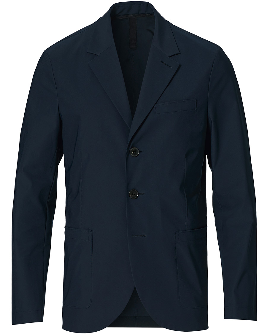 Herr | Kavajer | Harris Wharf London | Light Technic Travel Blazer Dark Blue