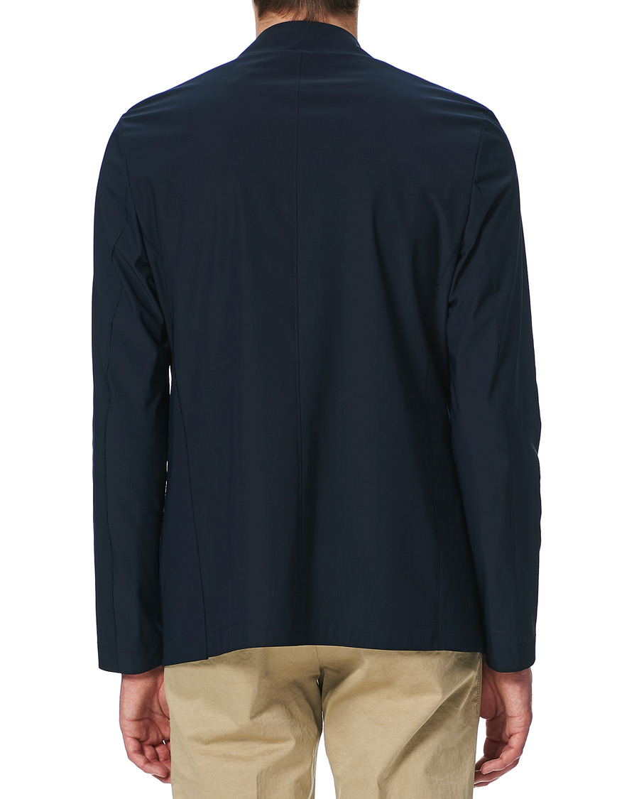 Herr | Kavajer | Harris Wharf London | Light Technic Travel Blazer Dark Blue