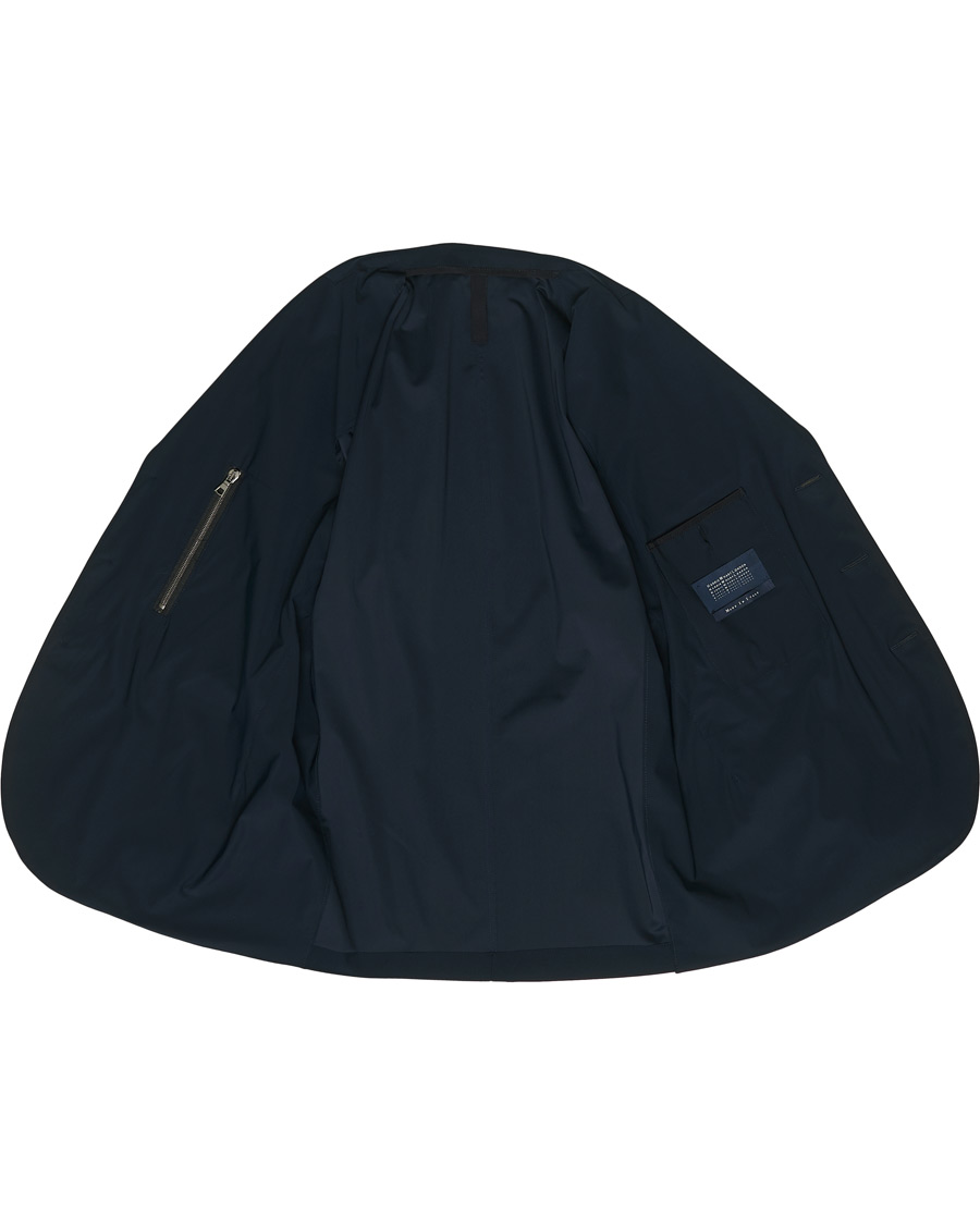 Herr | Kavajer | Harris Wharf London | Light Technic Travel Blazer Dark Blue