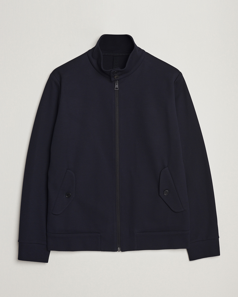 Herr | Jackor | Harris Wharf London | Loro Piana Cavalry Twill Harrington Jacket Dark Blue