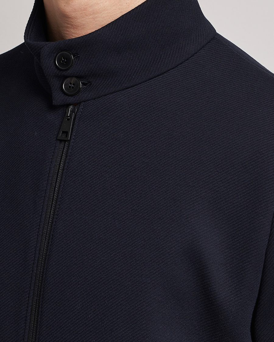 Herr | Jackor | Harris Wharf London | Loro Piana Cavalry Twill Harrington Jacket Dark Blue