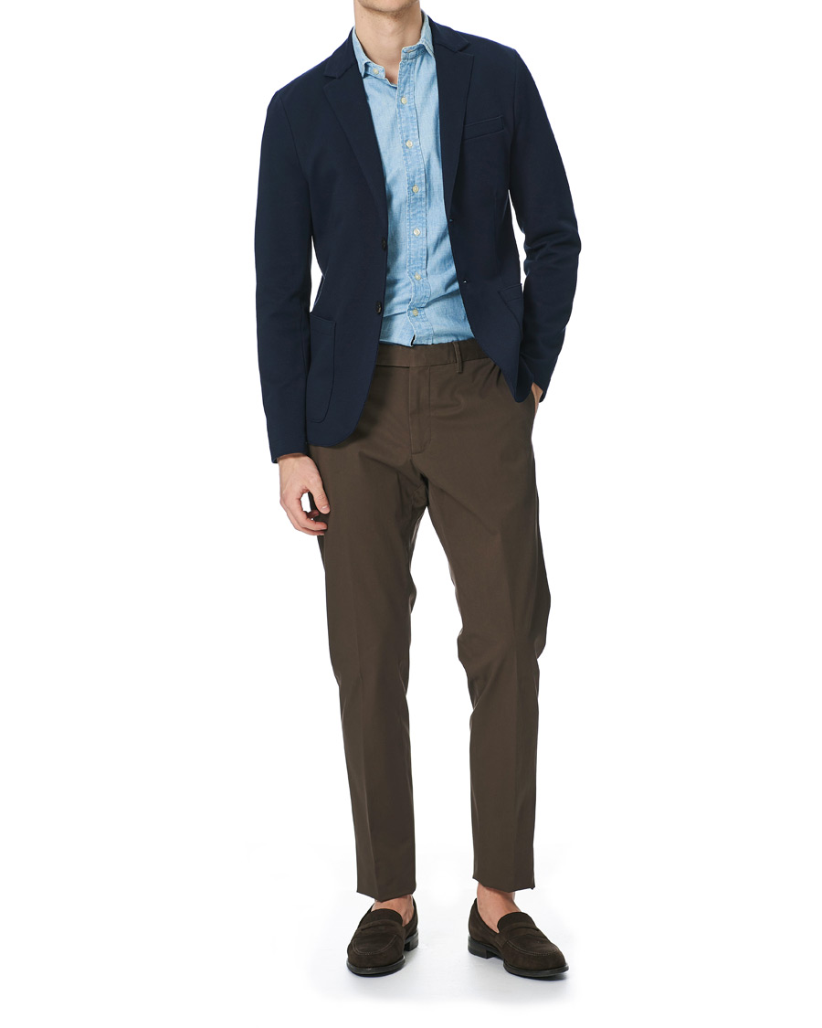 Herr | Kavajer | Harris Wharf London | Stretch Piquet Blazer Navy