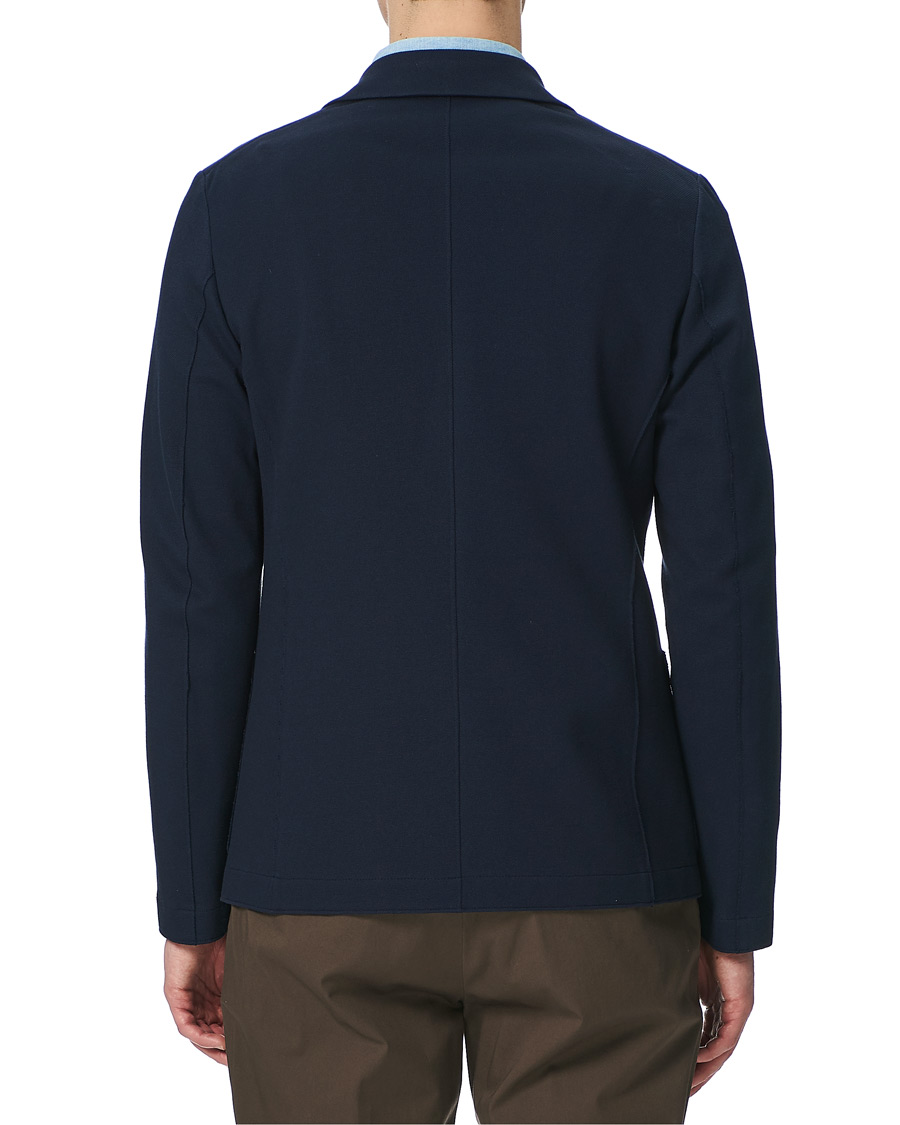 Herr | Kavajer | Harris Wharf London | Stretch Piquet Blazer Navy